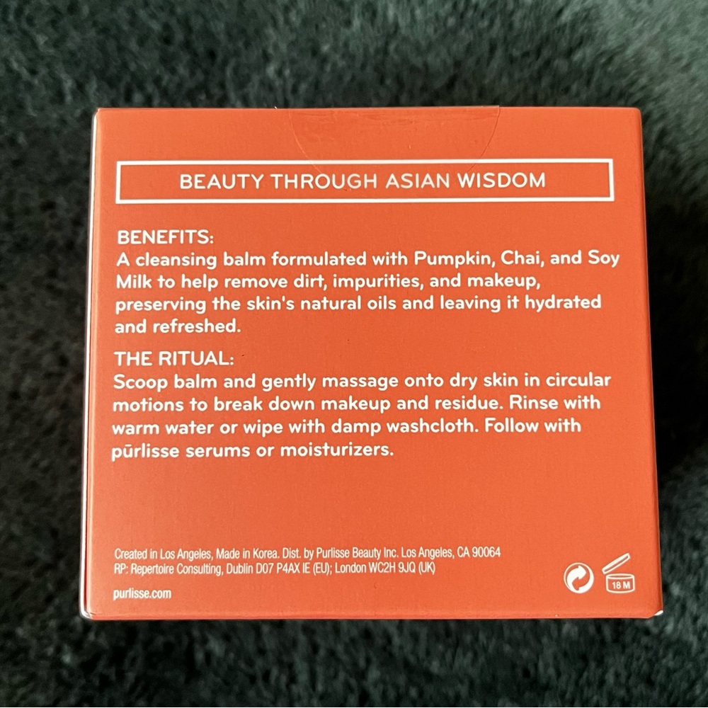 Purlisse Beauty Pumpkin Chai Latte Cleansing Balm NEW - Picture 3 of 3